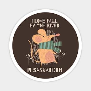 Folk Punk Mouse Fall Adventures in Saskatoon Magnet